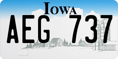 IA license plate AEG737