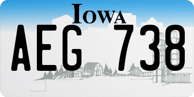 IA license plate AEG738