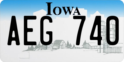 IA license plate AEG740