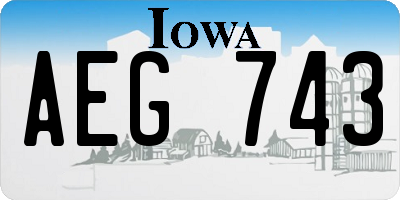 IA license plate AEG743