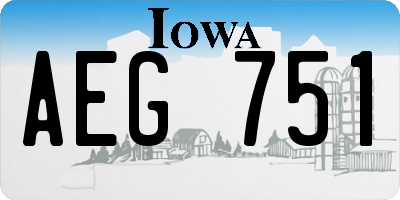IA license plate AEG751