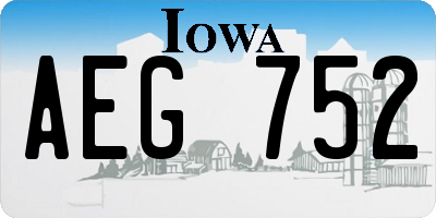IA license plate AEG752