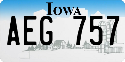 IA license plate AEG757