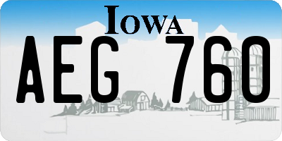 IA license plate AEG760