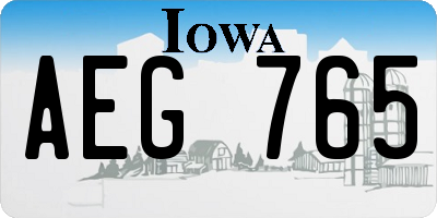 IA license plate AEG765