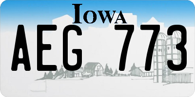 IA license plate AEG773