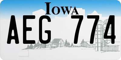 IA license plate AEG774