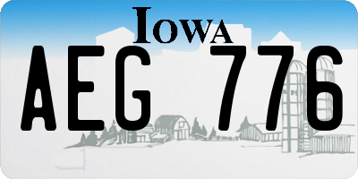IA license plate AEG776