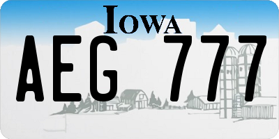 IA license plate AEG777
