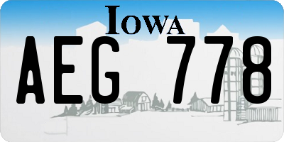 IA license plate AEG778