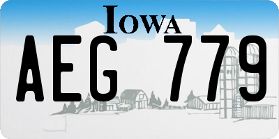 IA license plate AEG779