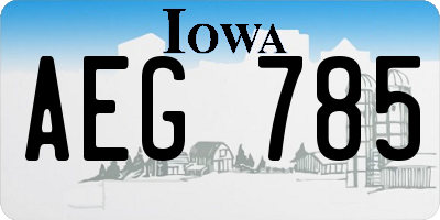 IA license plate AEG785