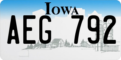 IA license plate AEG792