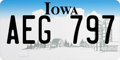 IA license plate AEG797