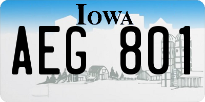IA license plate AEG801