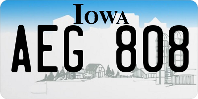 IA license plate AEG808