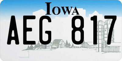 IA license plate AEG817