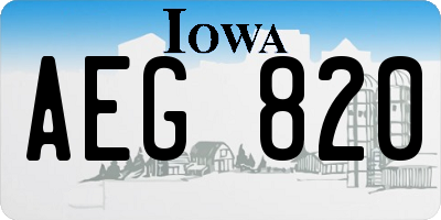 IA license plate AEG820
