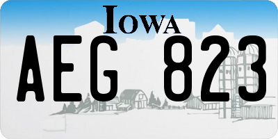 IA license plate AEG823