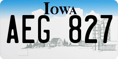 IA license plate AEG827