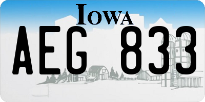 IA license plate AEG833