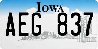 IA license plate AEG837
