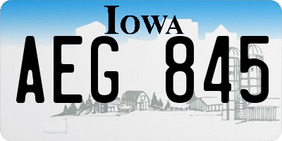 IA license plate AEG845