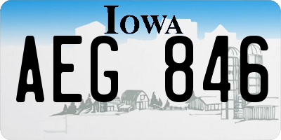 IA license plate AEG846