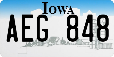 IA license plate AEG848