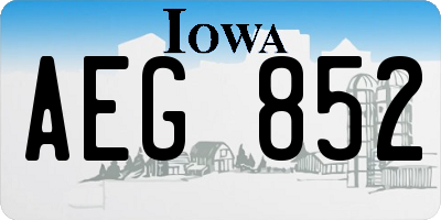 IA license plate AEG852