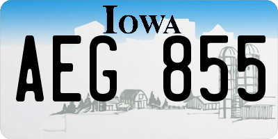 IA license plate AEG855