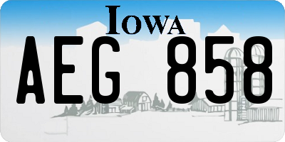 IA license plate AEG858