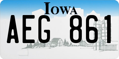 IA license plate AEG861