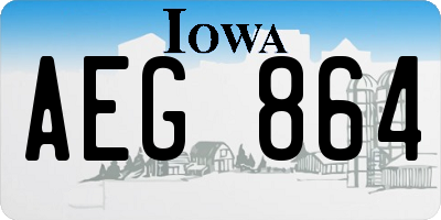 IA license plate AEG864