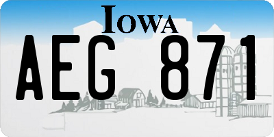 IA license plate AEG871