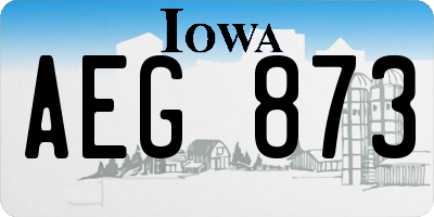 IA license plate AEG873