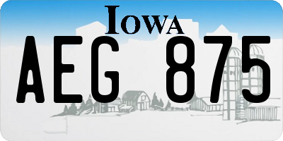 IA license plate AEG875