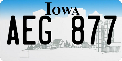 IA license plate AEG877