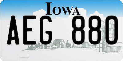 IA license plate AEG880