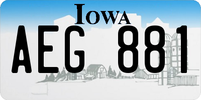 IA license plate AEG881