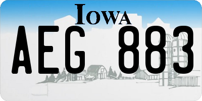 IA license plate AEG883