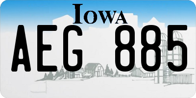 IA license plate AEG885