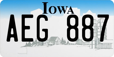 IA license plate AEG887