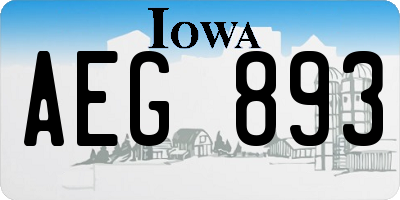 IA license plate AEG893