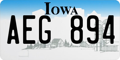 IA license plate AEG894