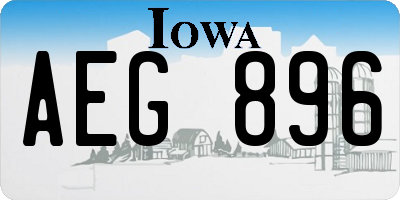 IA license plate AEG896