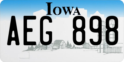 IA license plate AEG898