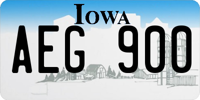 IA license plate AEG900