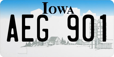 IA license plate AEG901
