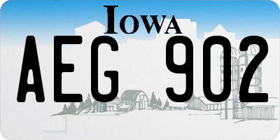 IA license plate AEG902